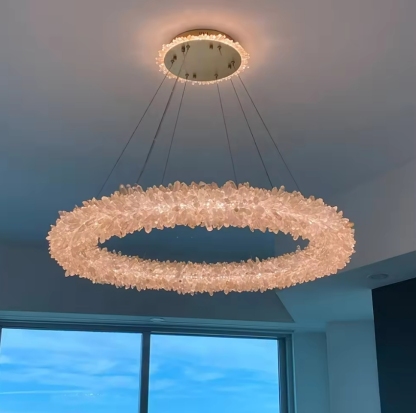 Rock Crystal Halo Modern Chandelier