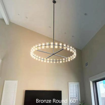 Arcades Led Round Chandelier For Crystal Cup 60"