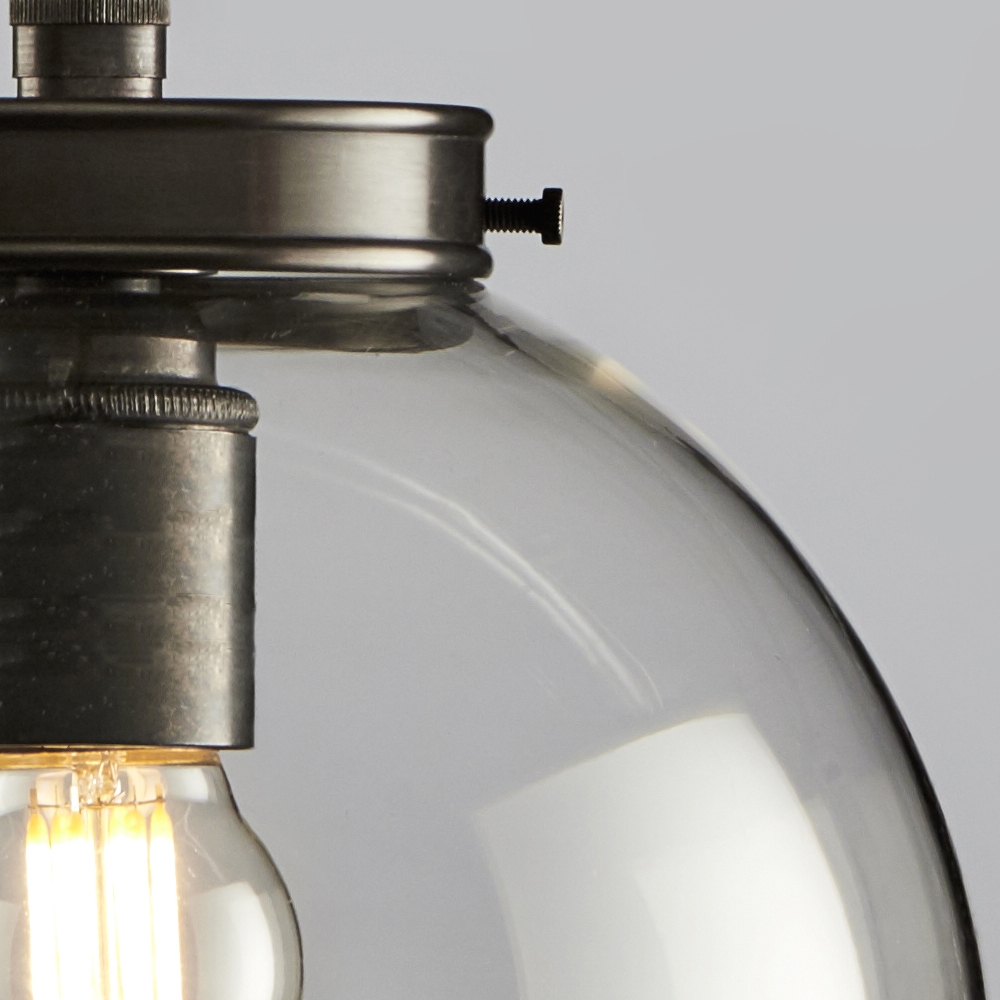 Hector Mini Globe, Clear Glass, 8″