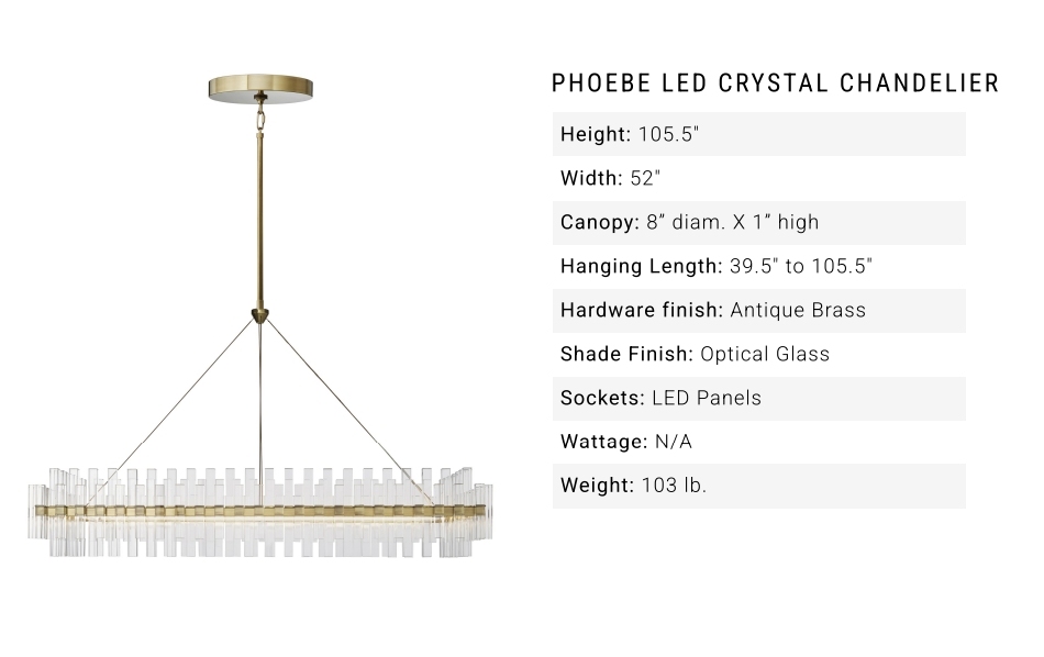 Pamela Linear LED Crystal Chandelier