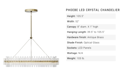 Pamela Linear LED Crystal Chandelier