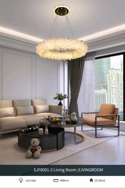 Rock Crystal Halo Modern Chandelier