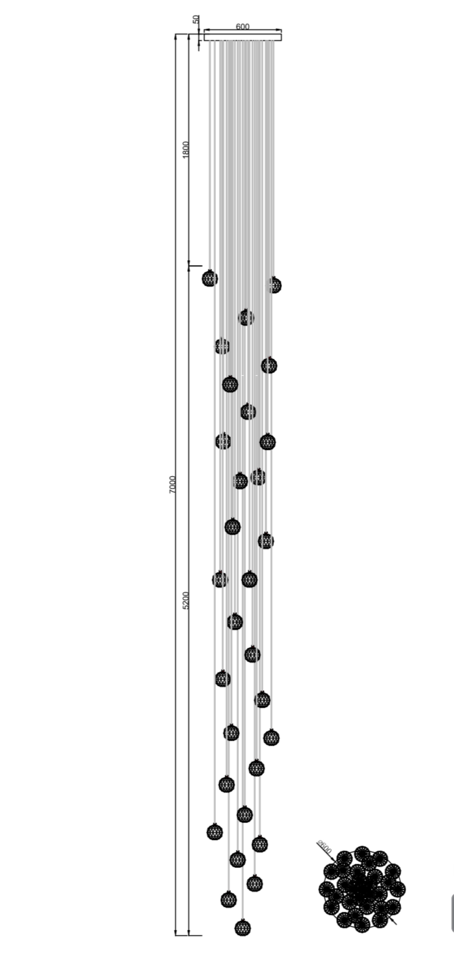 Main Stairs chandelier 