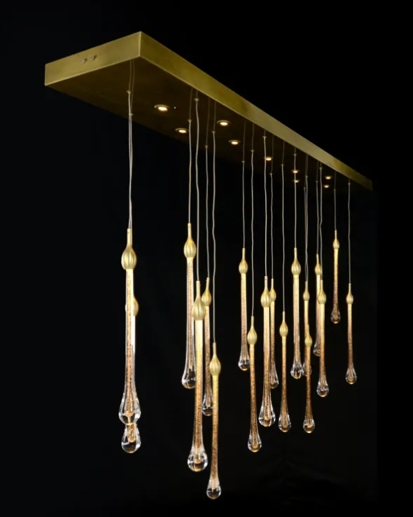 Thirty-Light Crystal Drop Chandelier