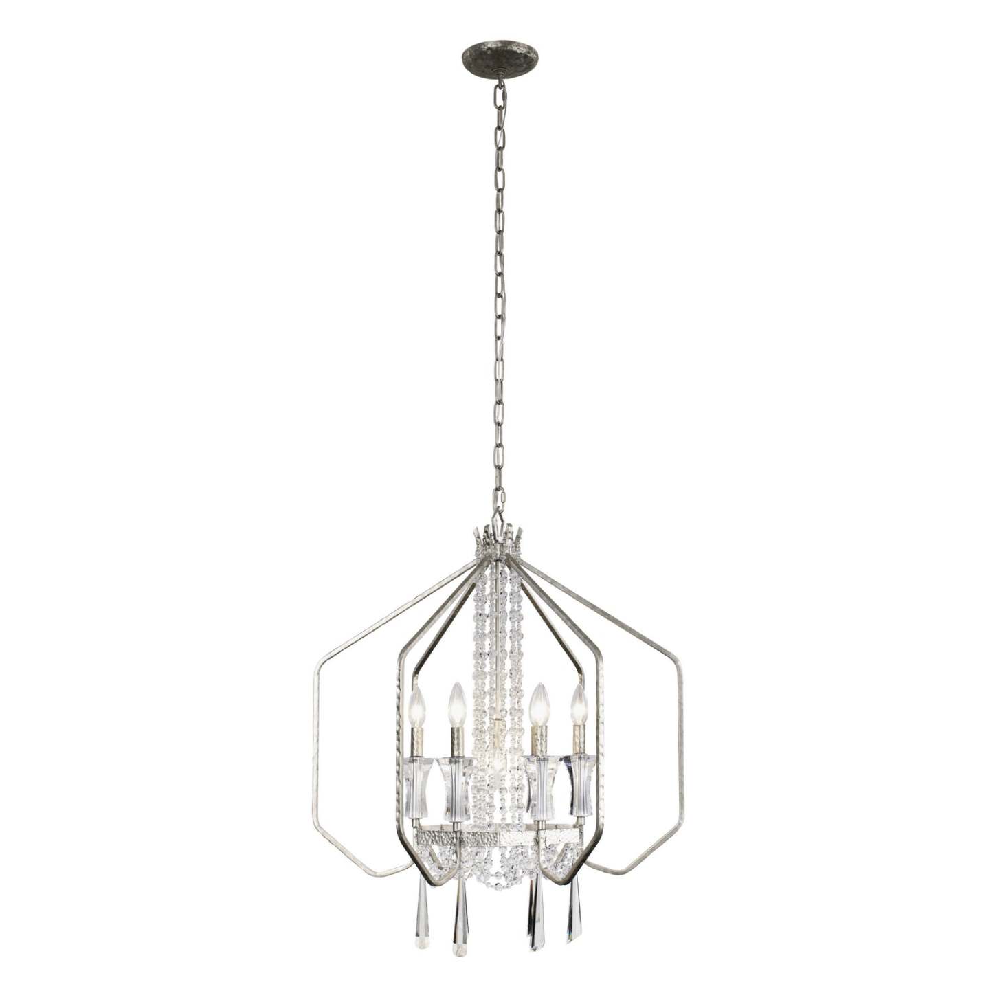 Varaluz Barcelona Seven Light Pendant In Transcend Silver
