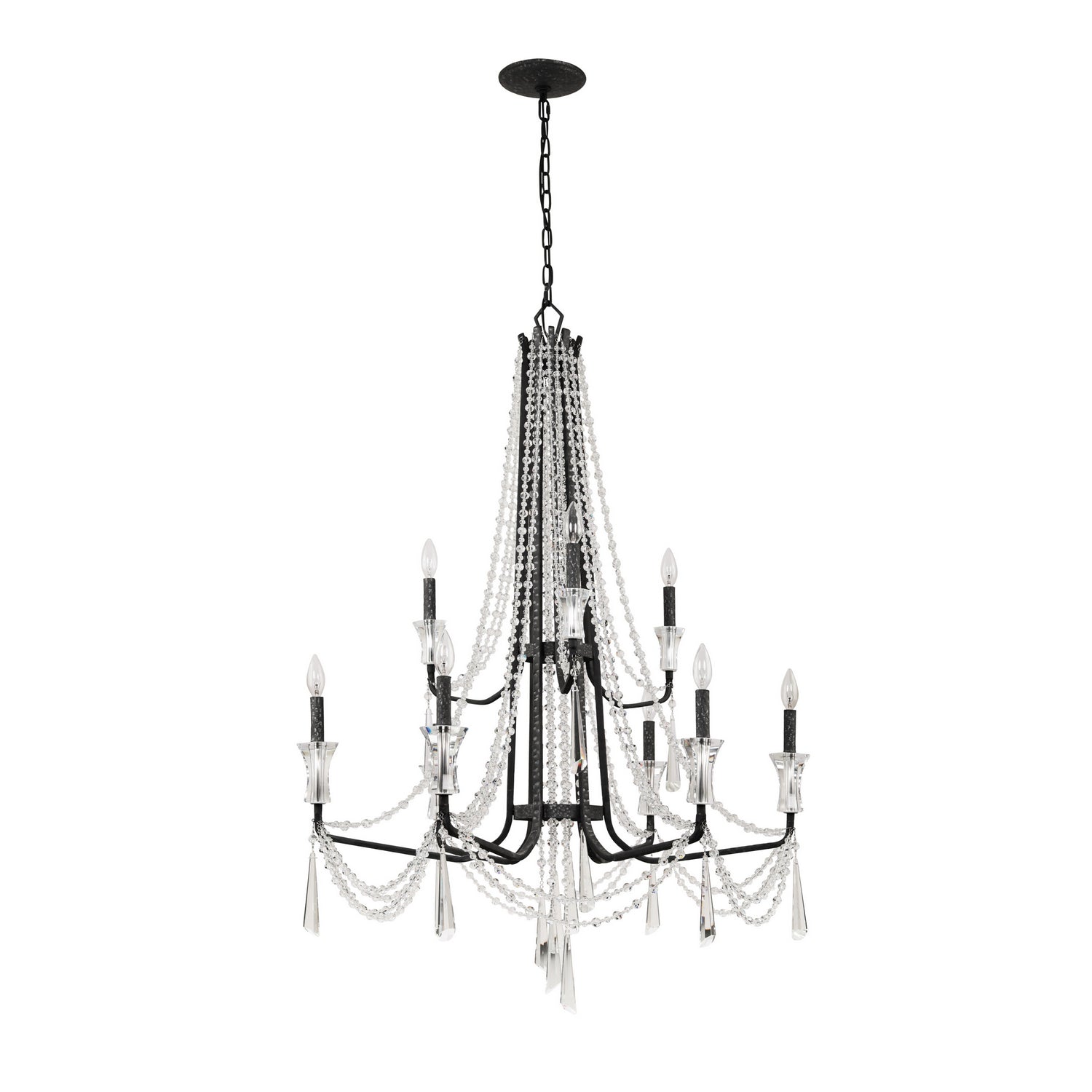 Varaluz Barcelona Nine Light Chandelier In Onyx