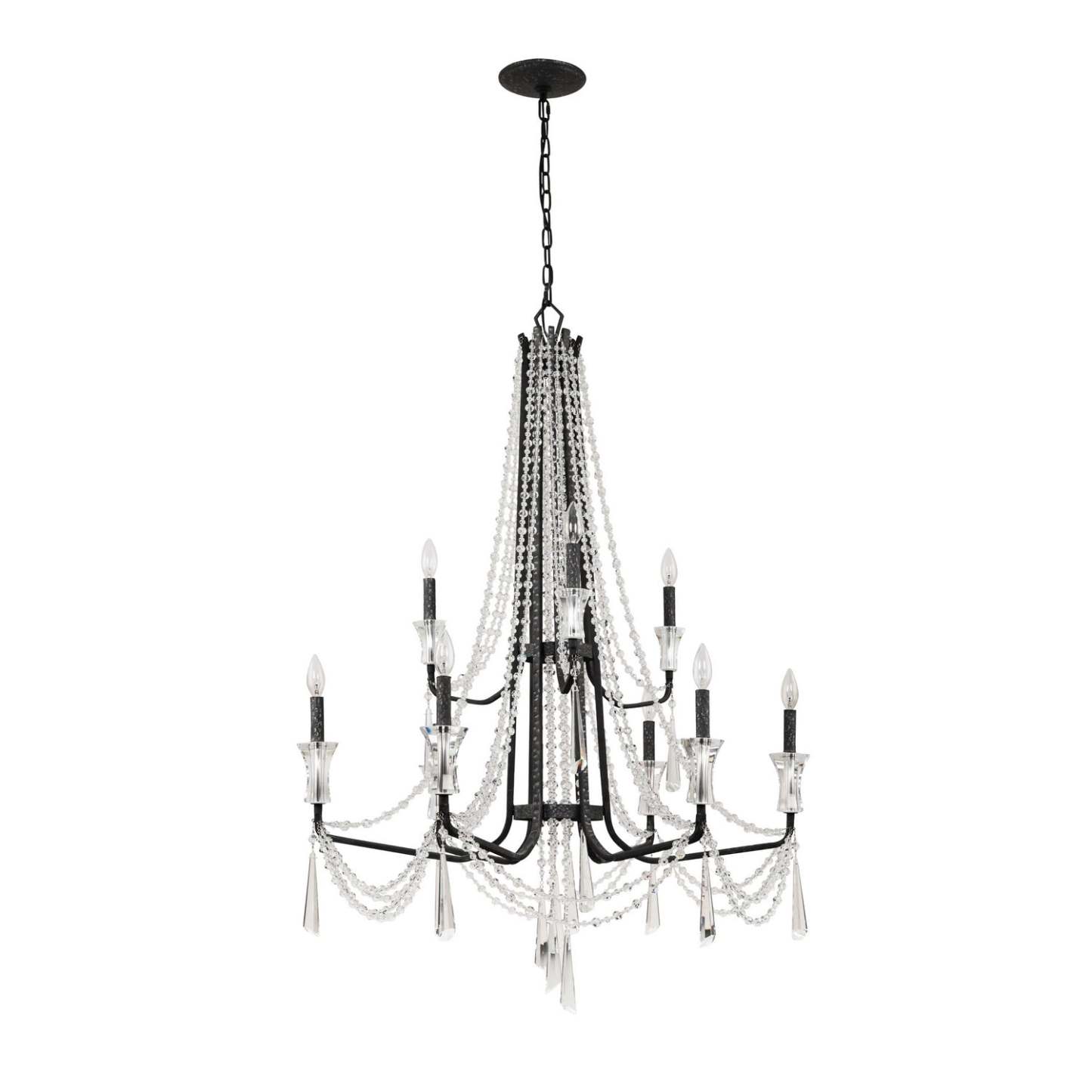 Varaluz Barcelona Nine Light Chandelier In Onyx