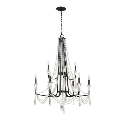 Varaluz Barcelona Nine Light Chandelier In Onyx