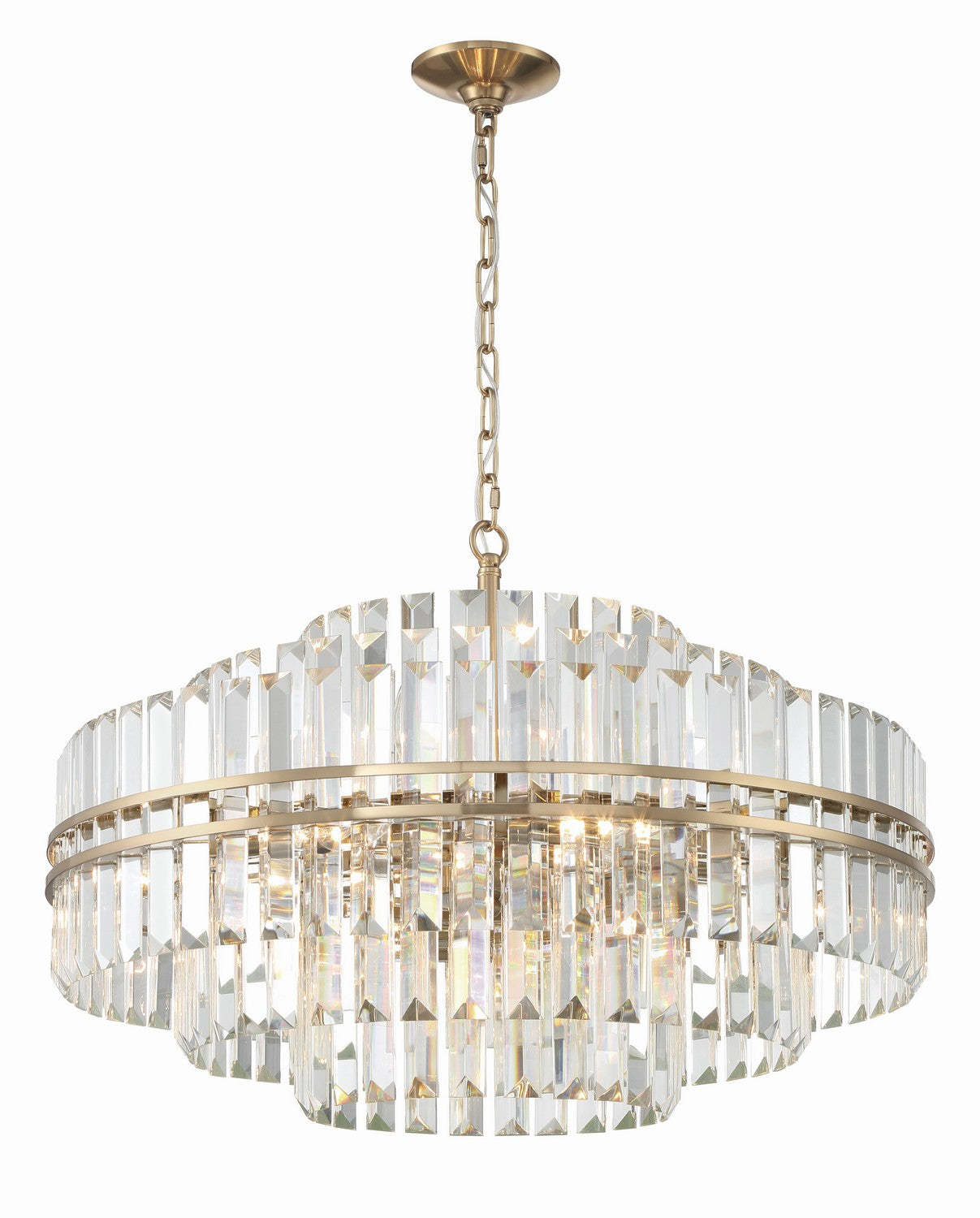 Hazel 16 Light Chandelier In Aged Brass