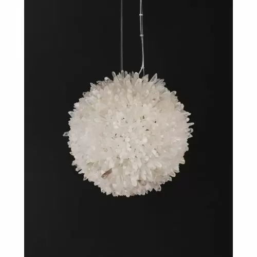 Rock Crystal Clear Geode Quartz Crystal Ball Modern Pendant Light