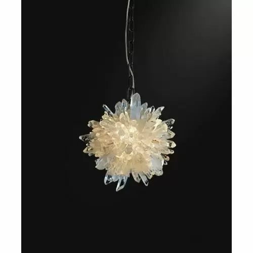 Rock Crystal Clear Geode Quartz Crystal Ball Modern Pendant Light