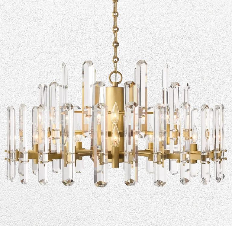 Bonnie Faceted Crystal Round Chandelier 36"
