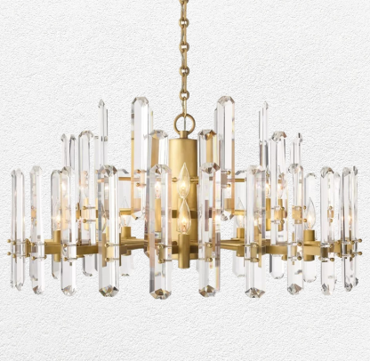 Bonnie Faceted Crystal Round Chandelier 36"