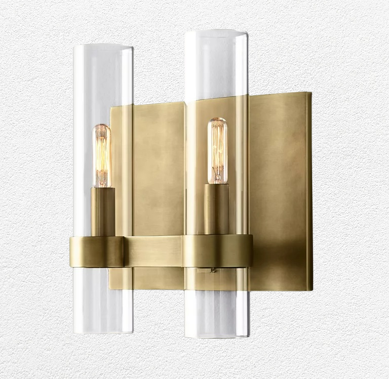 Revella Glass Cup Double Wall Sconce