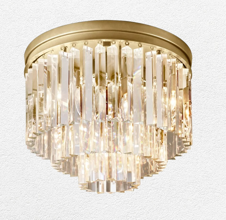 Obeon Multi-Tier Crystal Chandelier Flushmount 20" 32"