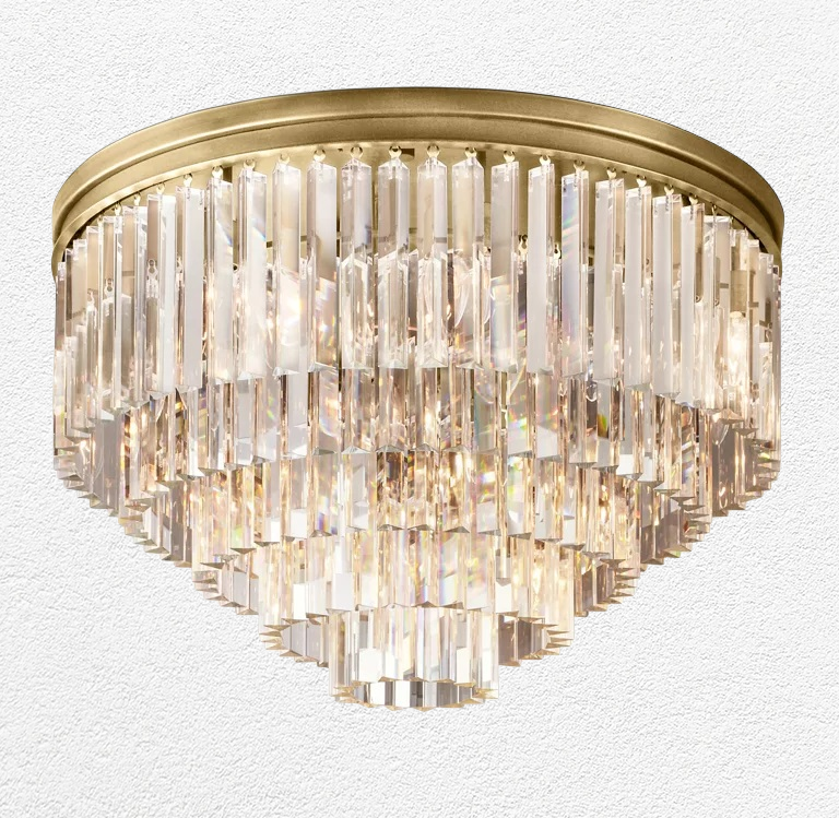 Obeon Multi-Tier Crystal Chandelier Flushmount 20" 32"
