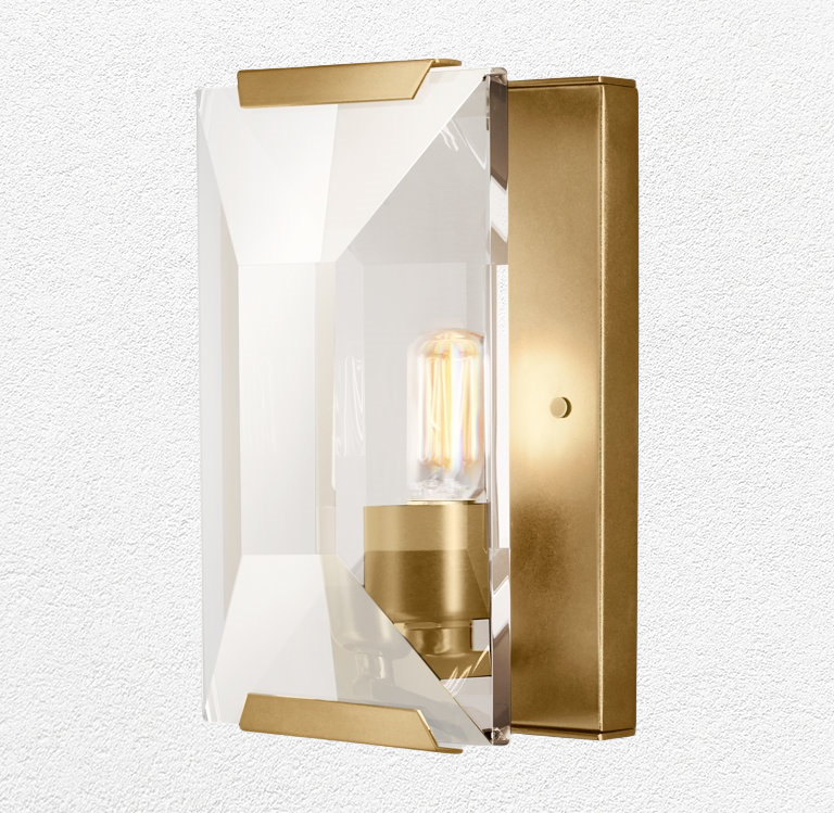 Halow Faceted Crystal Wall Sconce