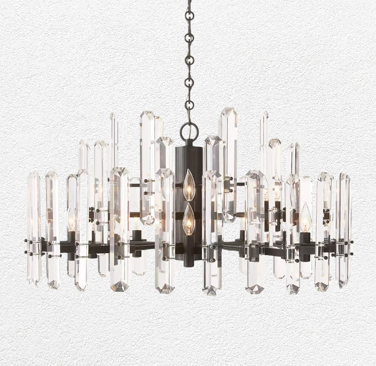 Bonnie Faceted Crystal Round Chandelier 36"