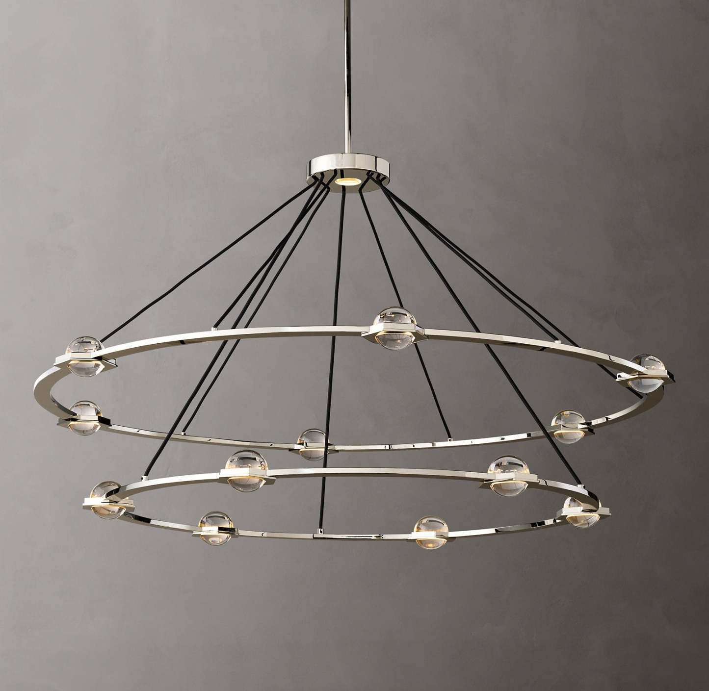 Eclatant Crystal Ball 2-Tier Round Chandelier 60"