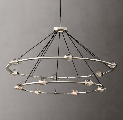 Eclatant Crystal Ball 2-Tier Round Chandelier 60"