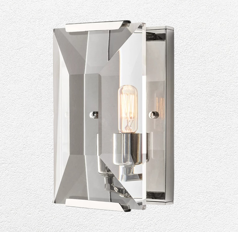 Halow Faceted Crystal Wall Sconce