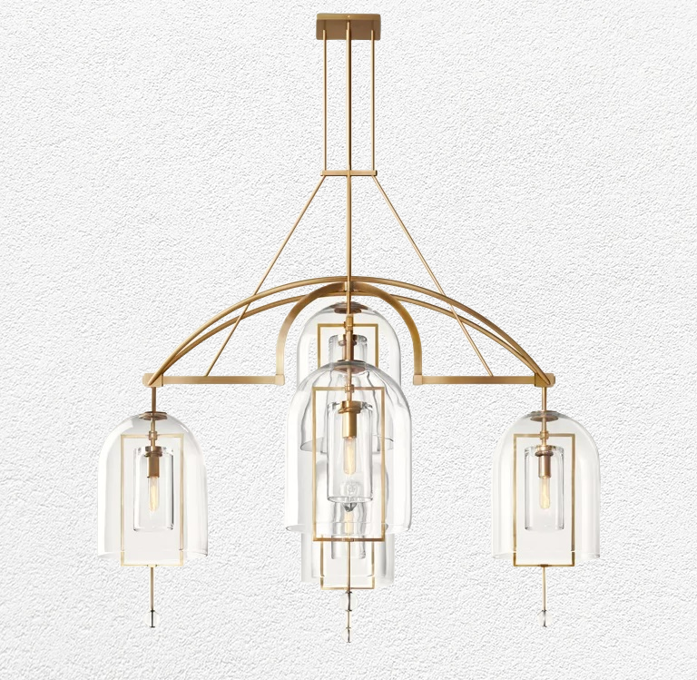 Fulcrum Round Chandelier 61" 5-Lights