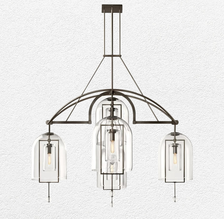 Fulcrum Round Chandelier 61" 5-Lights