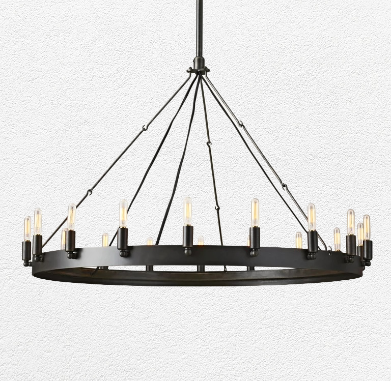Camin Vintage Filament Round Chandelier 38"