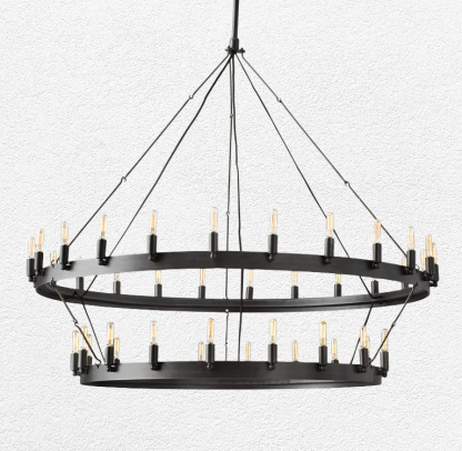 Camin Vintage Filament 2-Tier Round Chandelier