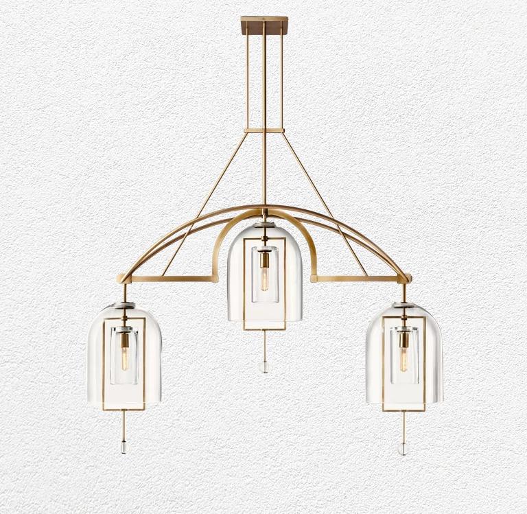 Fulcrum Round Chandelier 61"  3-Lights