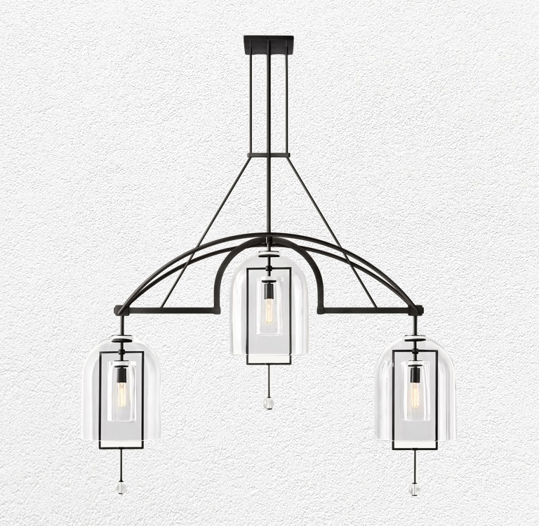 Fulcrum Round Chandelier 61"  3-Lights