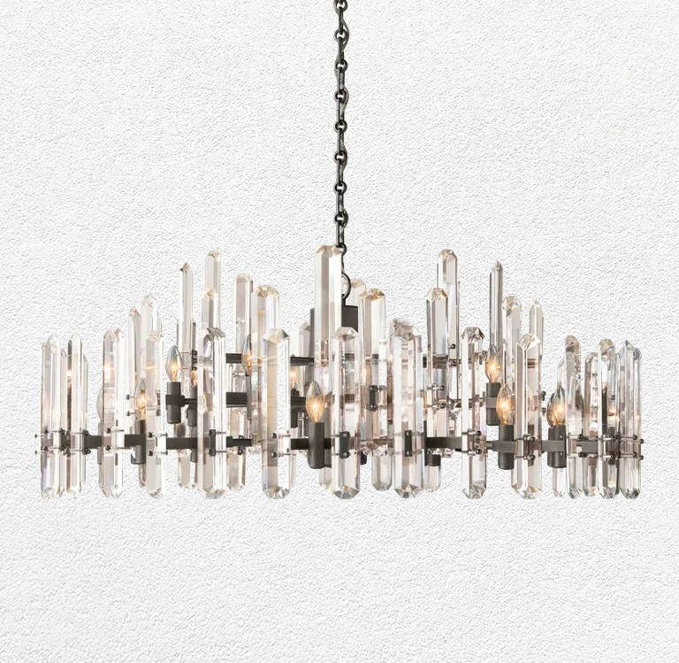 Bonnie Faceted Crystal Round Chandelier 48"