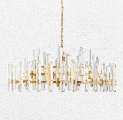 Bonnie Faceted Crystal Round Chandelier 48"