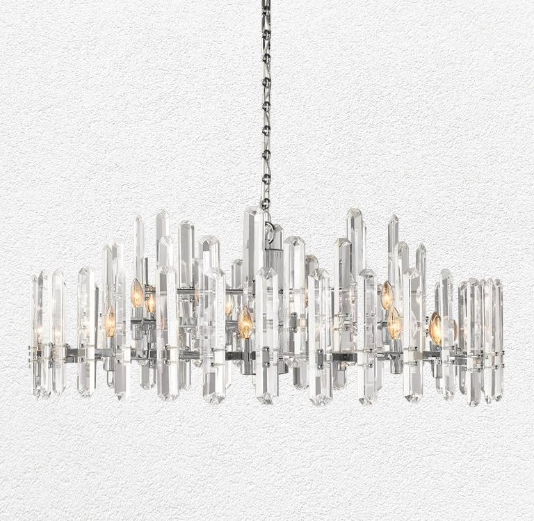 Bonnie Faceted Crystal Round Chandelier 48"