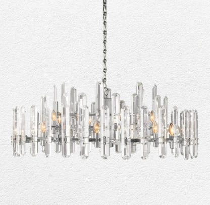 Bonnie Faceted Crystal Round Chandelier 48"