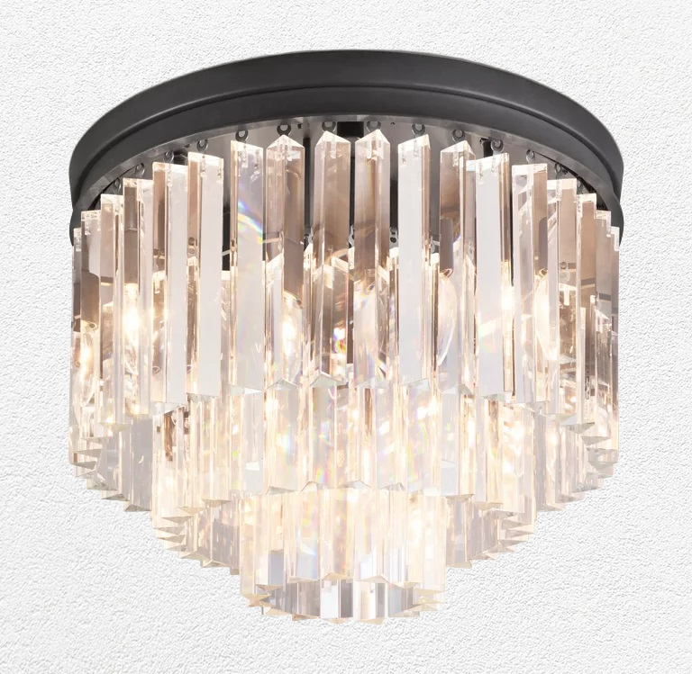 Obeon Multi-Tier Crystal Chandelier Flushmount 20" 32"