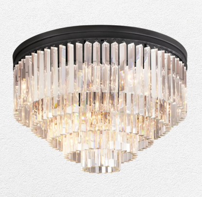 Obeon Multi-Tier Crystal Chandelier Flushmount 20" 32"