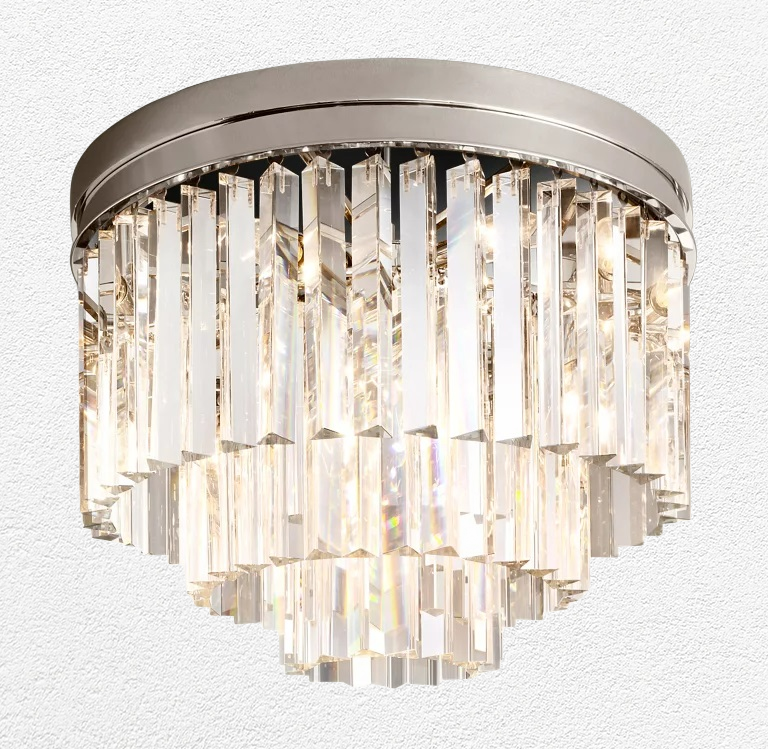 Obeon Multi-Tier Crystal Chandelier Flushmount 20" 32"