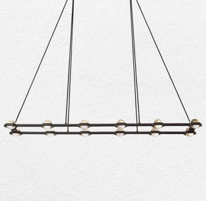 Eclatanti Crystal Ball Rectangular Chandelier 54" 72"