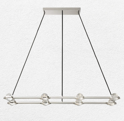 Eclatanti Crystal Ball Rectangular Chandelier 54" 72"