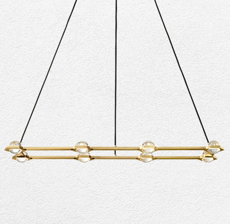 Eclatanti Crystal Ball Rectangular Chandelier 54" 72"