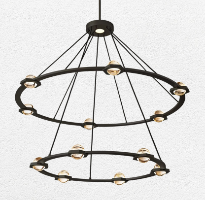 Eclatanti Crystal Ball 2-Tier Round Chandelier 48"