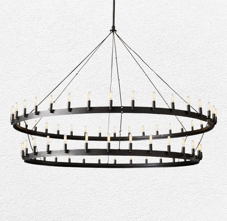 Camin Vintage Filament 2-Tier Round Chandelier