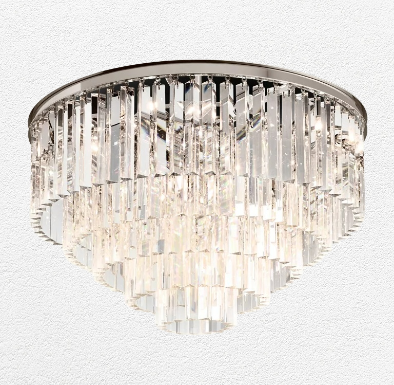 Obeon Multi-Tier Crystal Chandelier Flushmount 20" 32"