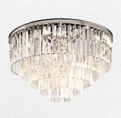 Obeon Multi-Tier Crystal Chandelier Flushmount 20" 32"