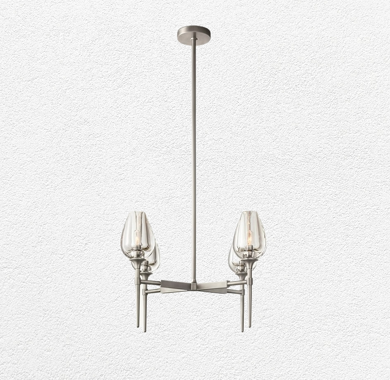 Tulip Round Glass Chandelier 27"