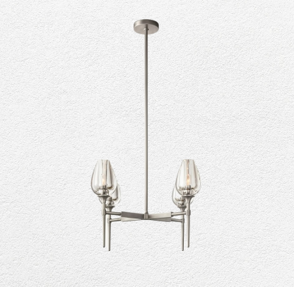 Tulip Round Glass Chandelier 27"