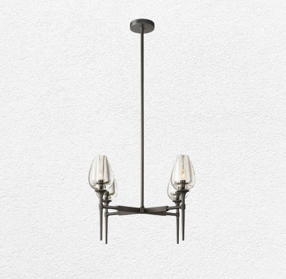 Tulip Round Glass Chandelier 27"