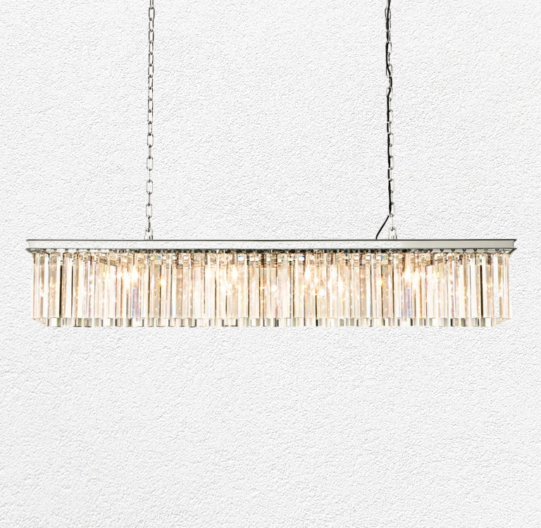 Rihys Crystal Rectangular Chandelier 59"