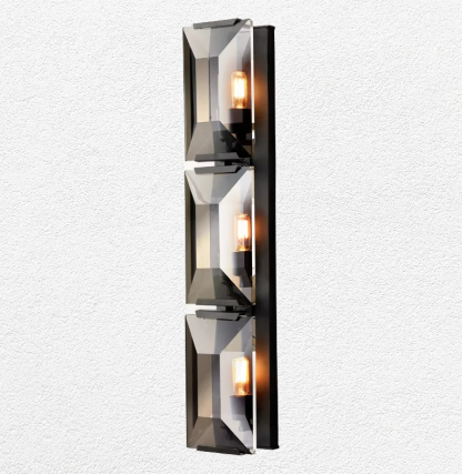 Halow Faceted Crystal Triple Wall Sconce